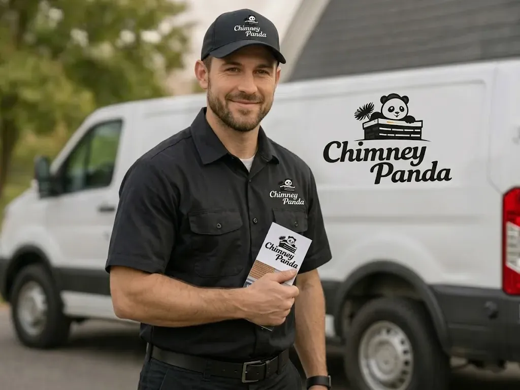 Chimney Panda technician beside service van